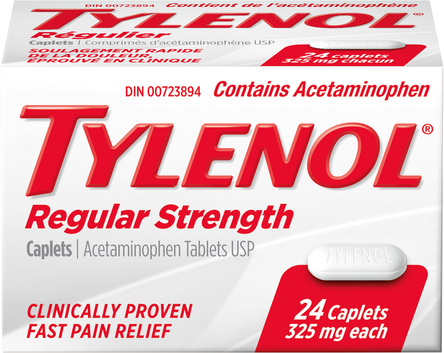 Tylenol Regular Strength 24 Caplets 325 mg (6 Pack) - Quecan