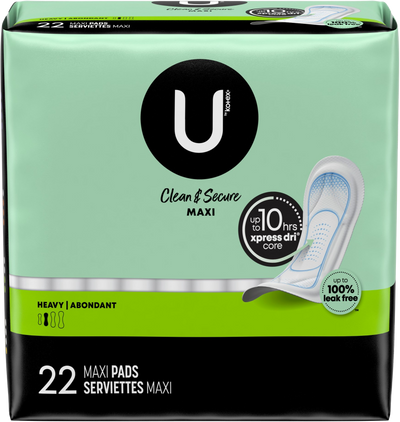 U By Kotex Clean & Secure Heavy Maxi (Pads 22ct) - Quecan