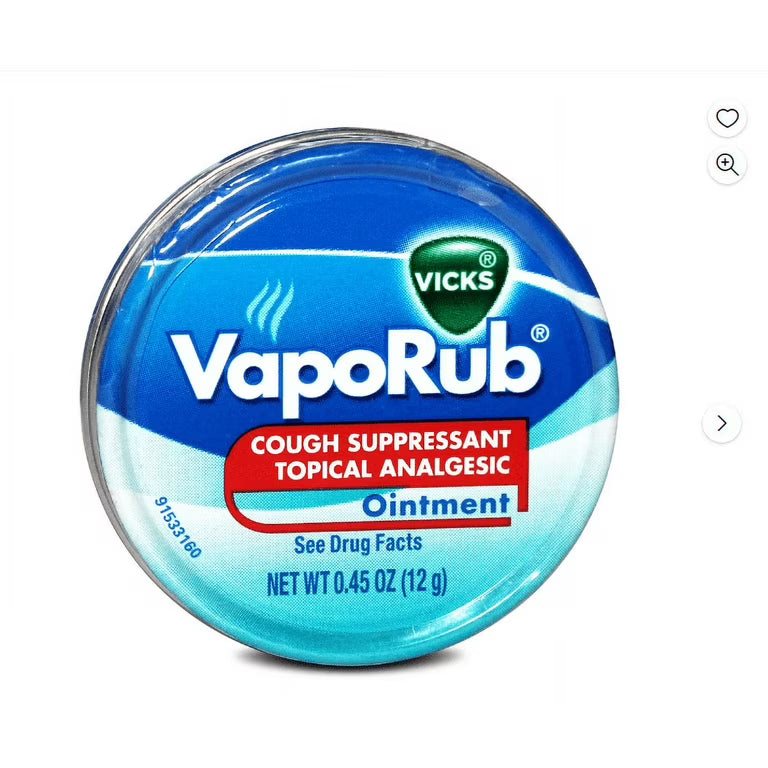 Vicks VapoRub ointment container on a white background