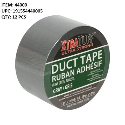 XTRA TUFF DUCT TAPE (48mm X 9.15m) SILVER ( 6 Pk.) - Quecan