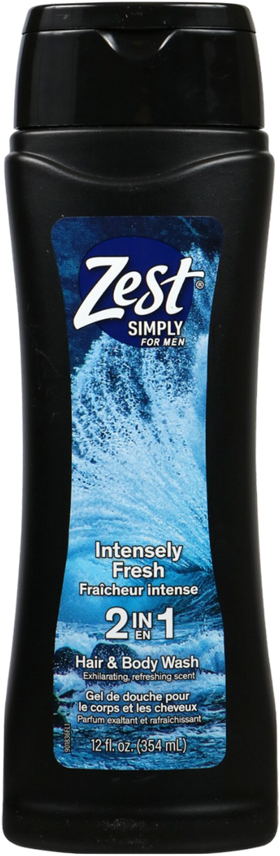 Zest Simply For Men Intensely Fresh 2 in 1 (354 ml ) - Quecan