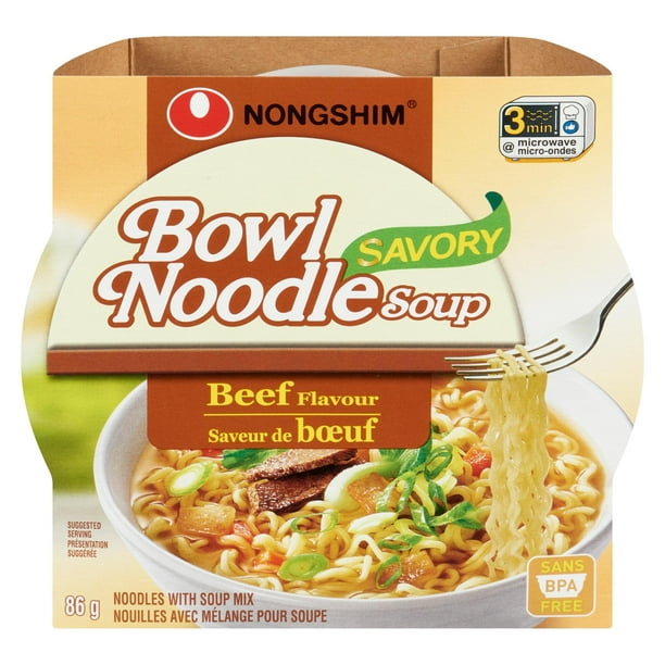 Nongshim Beef Bowl Noodle Soup (12x86g) - Quecan