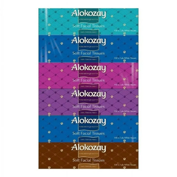 Alokozay - Premium Quality - Soft Facial Tissues (100 x 2 ply) (Pack of 6) - Quecan