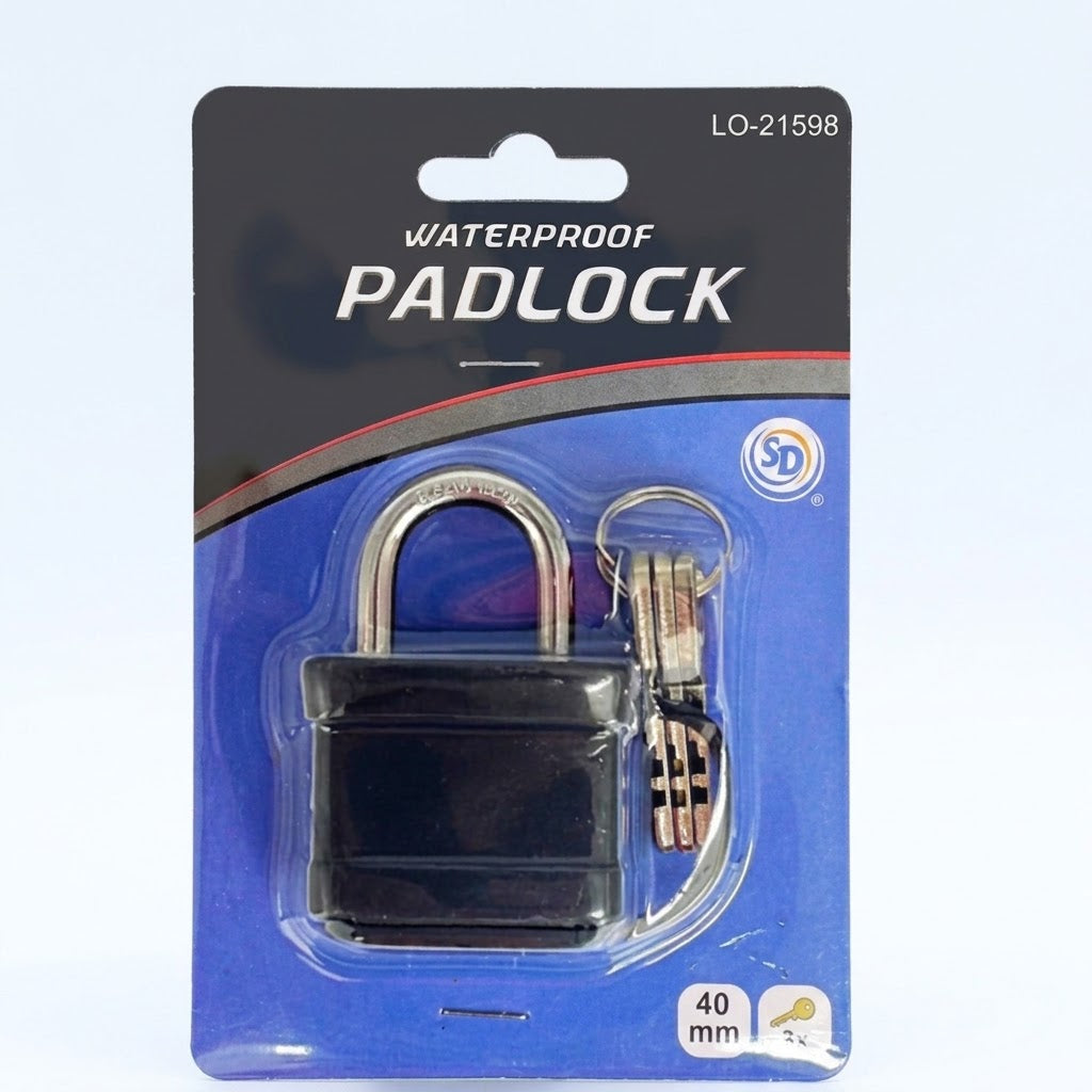Waterproof Padlock (40mm  W/ 3Keys )