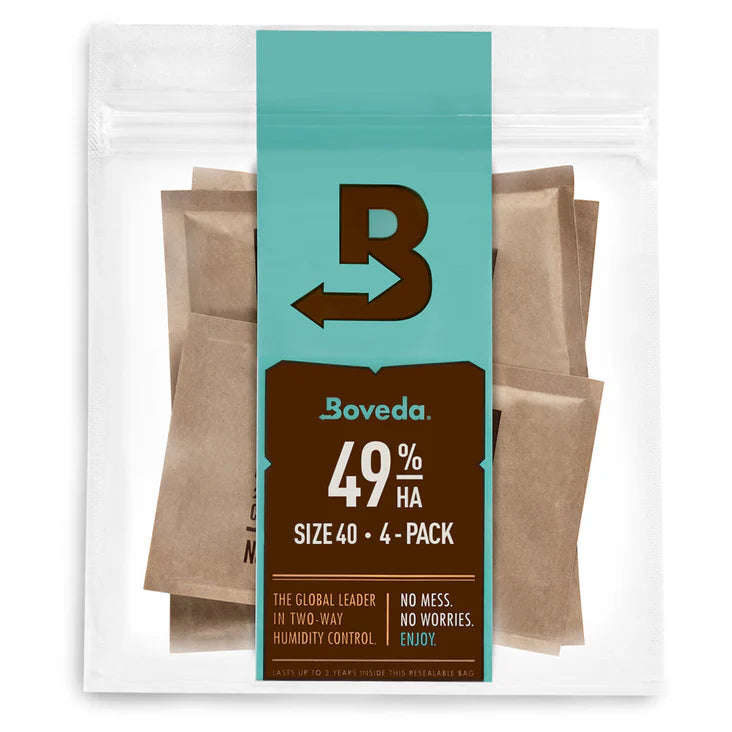 Boveda - Tobacco Humidity Control Size 40 - 49%  RH - High Absorbancy - Pack of 4 - Quecan