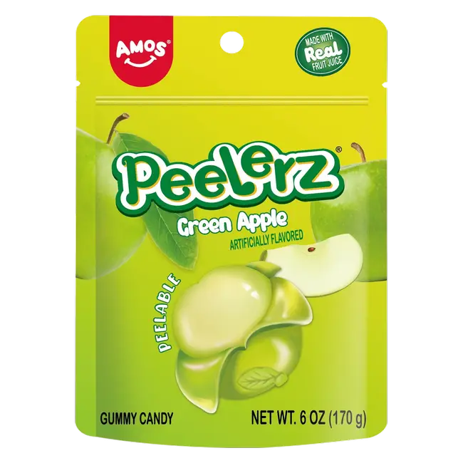 Amos Peelerz Gummy Candy - Green Apple (65g)