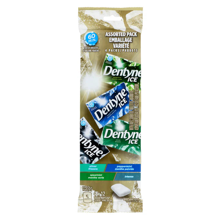 Dentyne Ice Sugar-Free Assorted Gum, 4-Pack, 12-Pieces - Quecan
