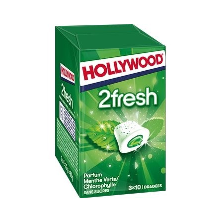 HOLLYWOOD Easy Box chewing-gum Green Fresh sans sucre - boîte de 60 -  Confiserie