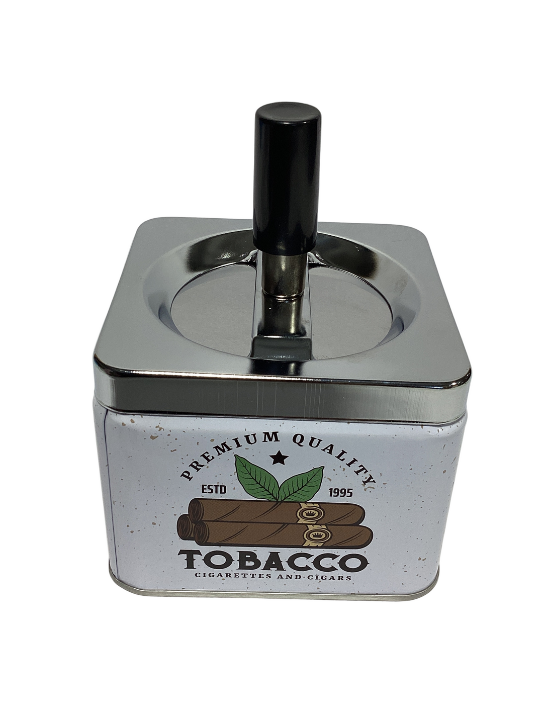 Metal Spinning Top Ashtray Square Shape (9x9x7 cm) - Quecan