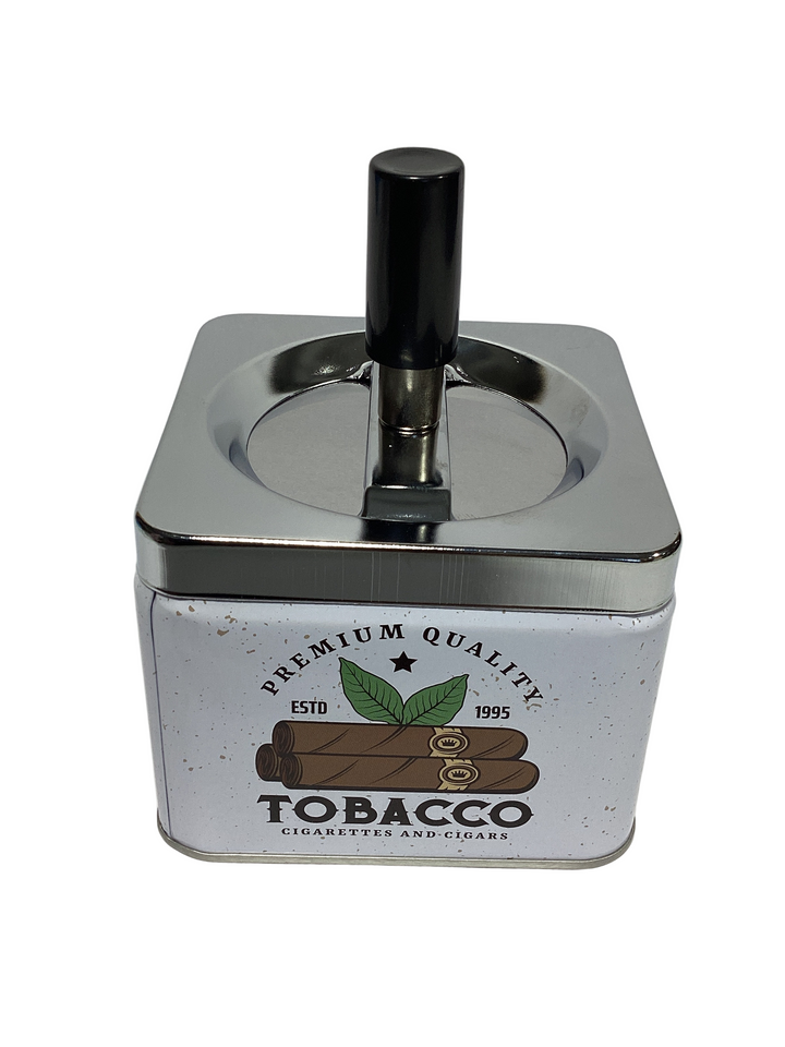 Metal Spinning Top Ashtray Square Shape (9x9x7 cm) - Quecan