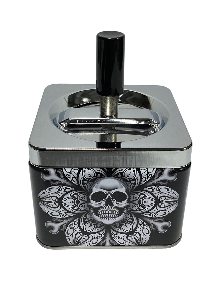 Metal Spinning Top Ashtray Square Shape (9x9x7 cm) - Quecan