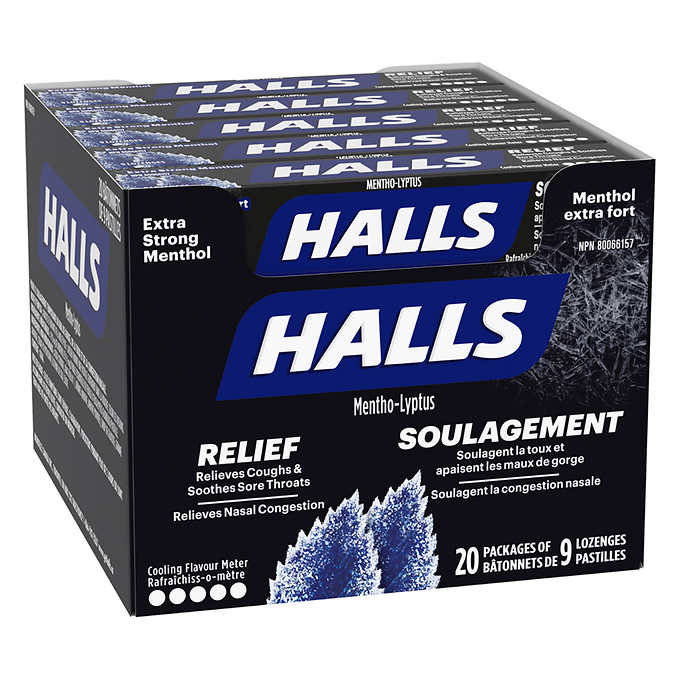 Halls - Extra Strong Menthol (Pack of 20) - Quecan