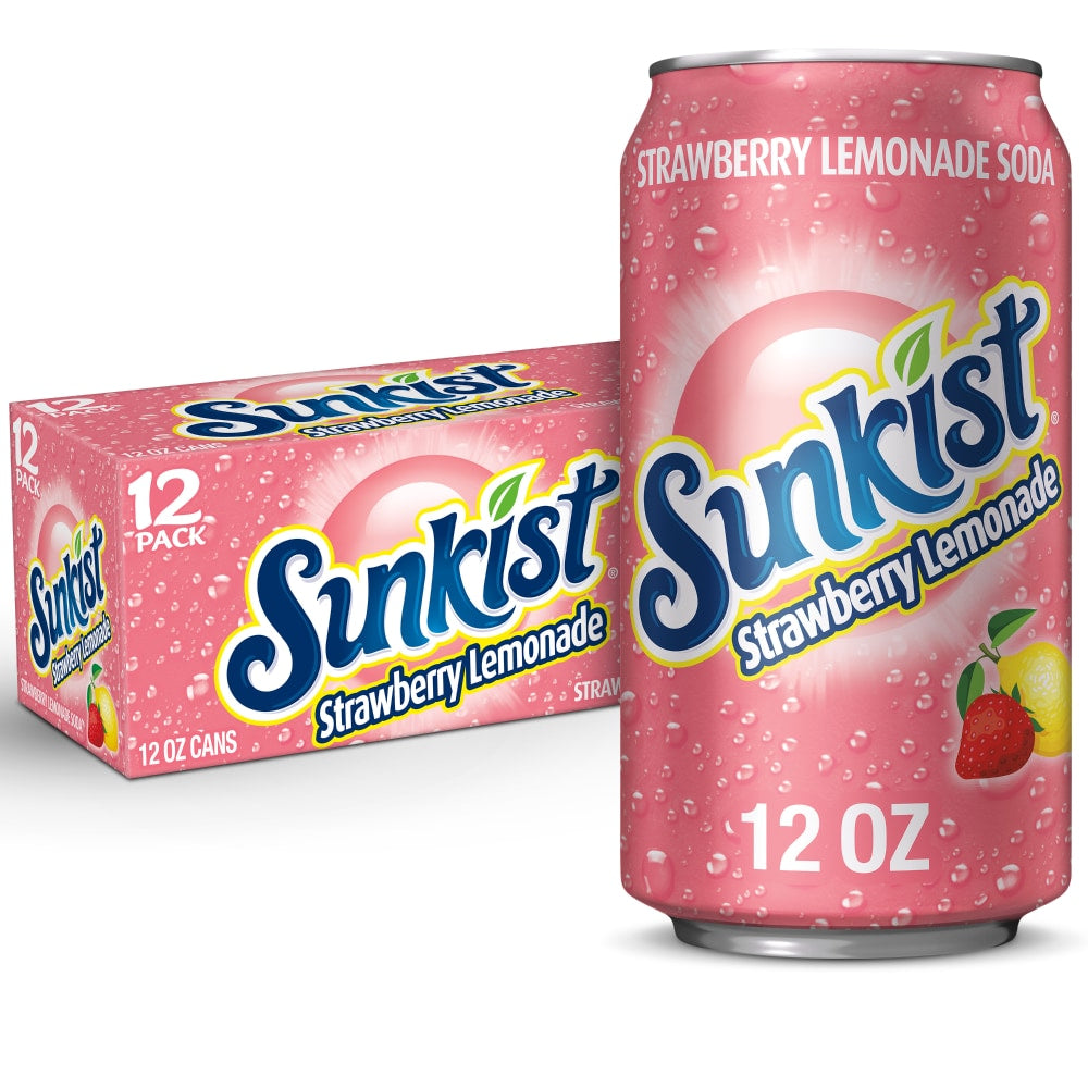 Sunkist - Strawberry Lemonade (12x355mL) (Can Dep)