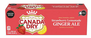 Canada Dry Strawberry Lemonade Ginger Ale (12 x 355mL) (Can Dep.) - Quecan