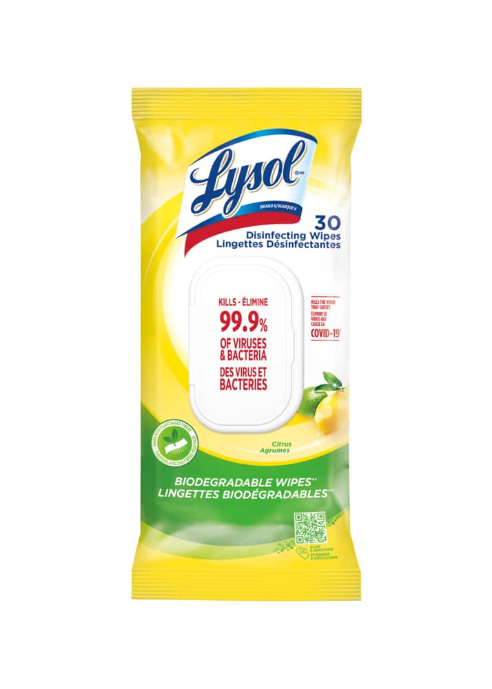 Lysol Disinfecting Wipes, Citrus, 30-pk Flat Pack - Quecan