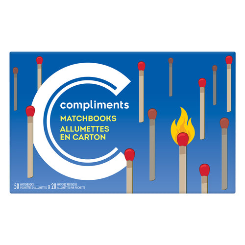 Compliments - 50 Matchbooks (20 Matches Per Display) - Quecan