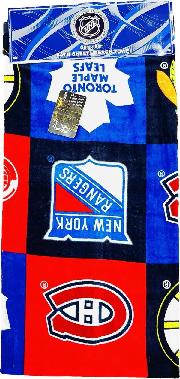 NHL Original Six Bath Sheet Beach Towel 30" x 60" - Quecan