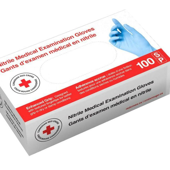 Canadian Red Cross Disposable Medical Nitrile Gloves (Pack of 100) - Quecan