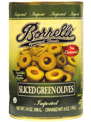 Borrelli - Sliced Green Olives (390g) - Quecan