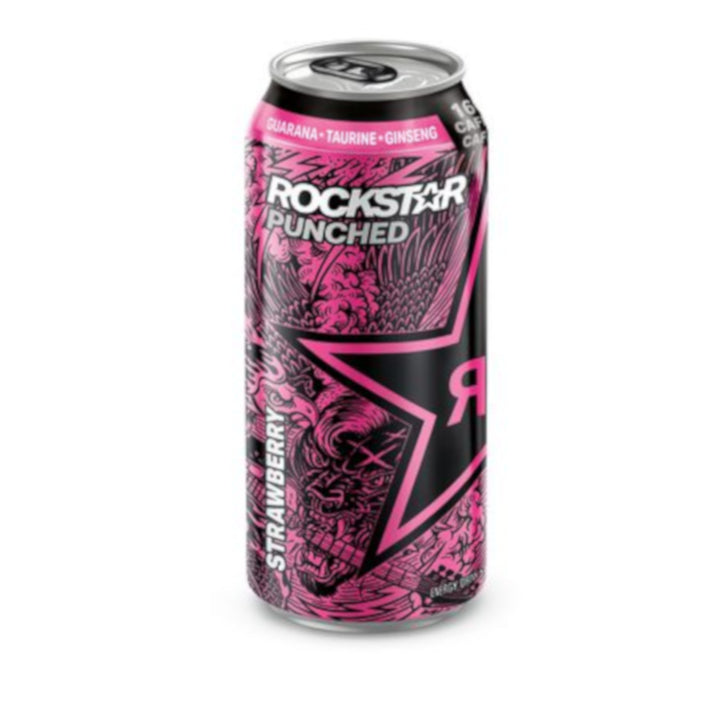 Rockstar Punched Energy - Strawberry(12 x 473ml) (Can Dep) - Quecan