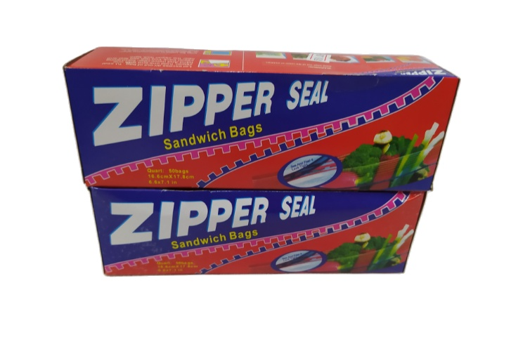 Zipper Seal Sandwich Bags (Box of 50) - Quecan