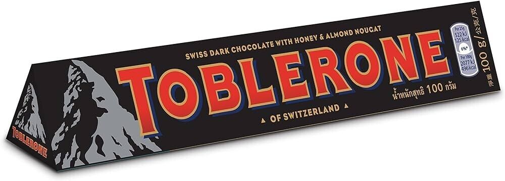 Toblerone Swiss Dark Chocolate Bar (20 x 100g)