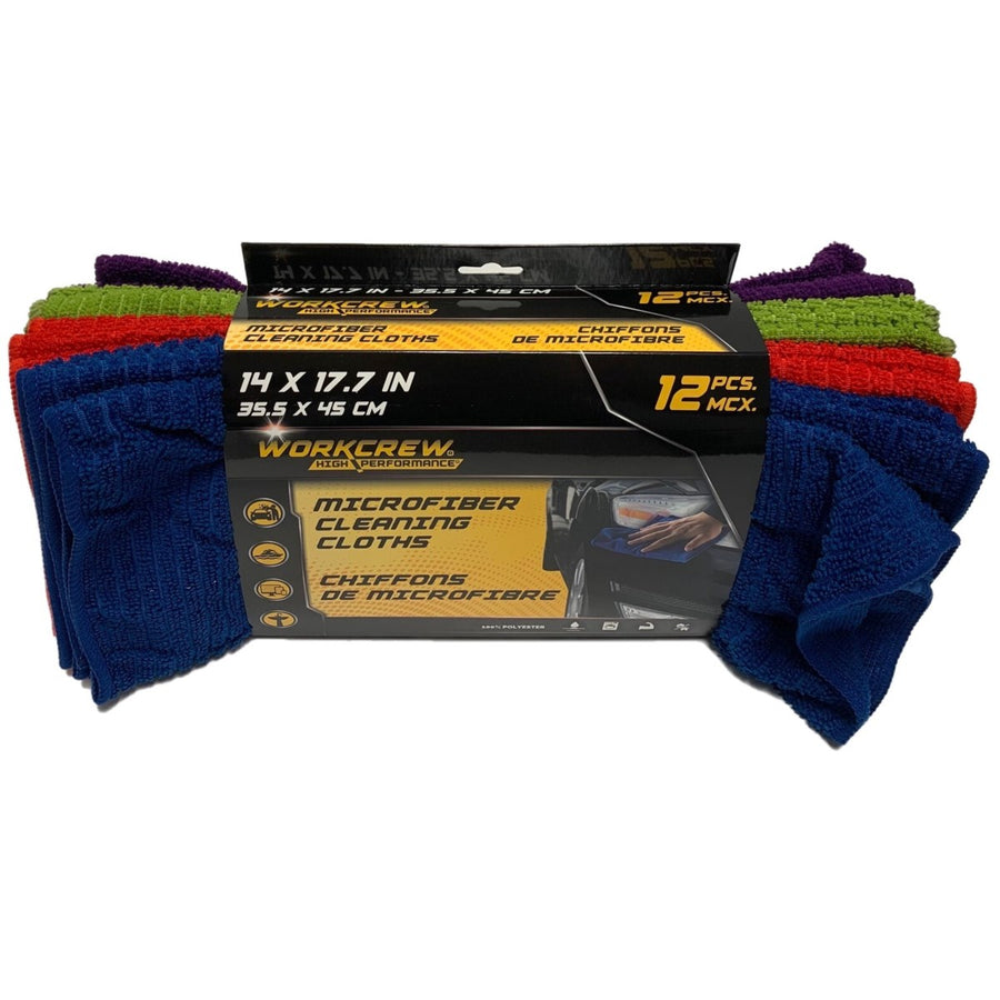 Workcrew - Microfiber High Performance Cleaning Cloth (35.5cmx45cm) - Pack of 12 - Quecan