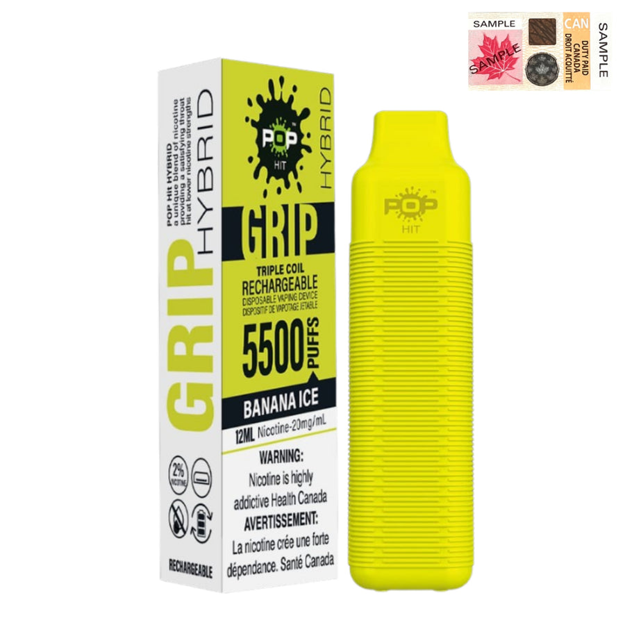 Pop Hybrid Grip 5500 Puff Rechargeable Vape Device  - (20mg/ml) (STAMPED) - Quecan