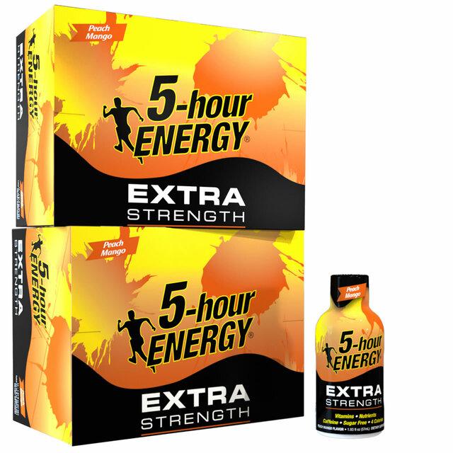 5-Hour Extra Strength Energy Drink -  Peach Mango (12 x 57ml) - Quecan