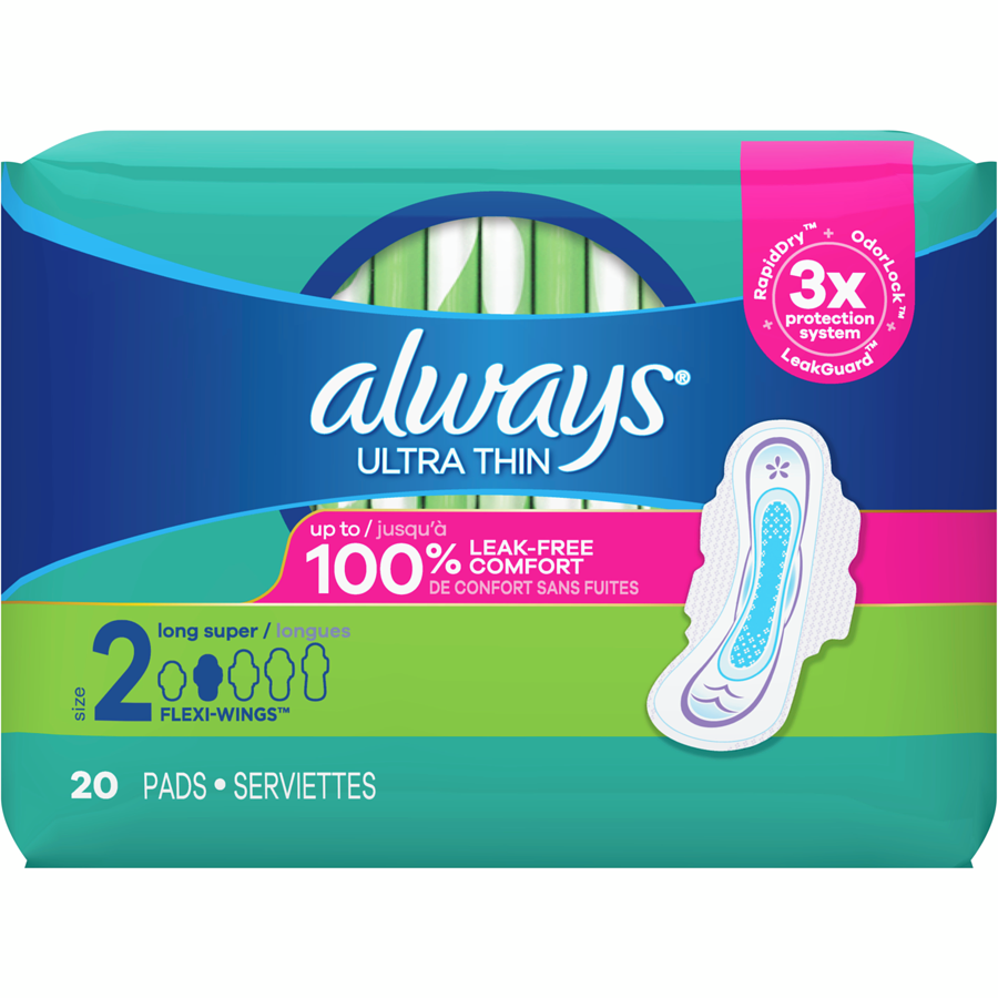 Always Ultra Thin - Size 2 Long Super (Pack of 20) - Quecan