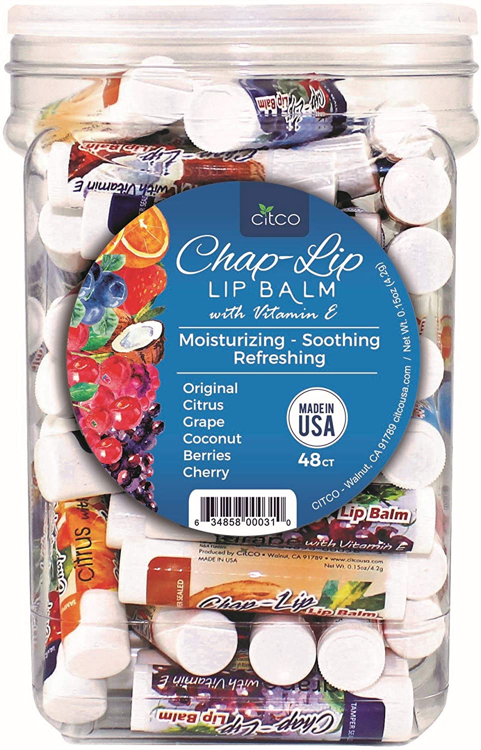 Chap-et Lip Balm Assorted Flavors (Pack of 48) - Quecan