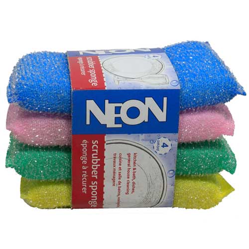 Neon - Scrubber Sponge (Pack of 4) - Quecan