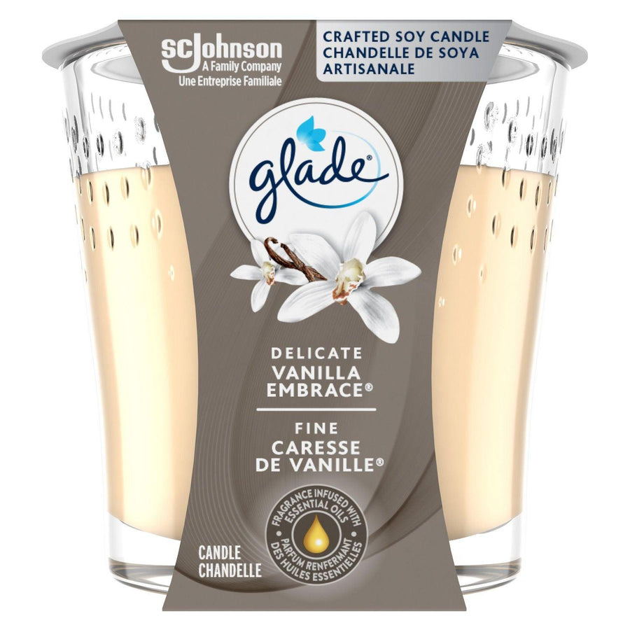 Glade Glass Candle Delicate Vanilla Embrace - Quecan