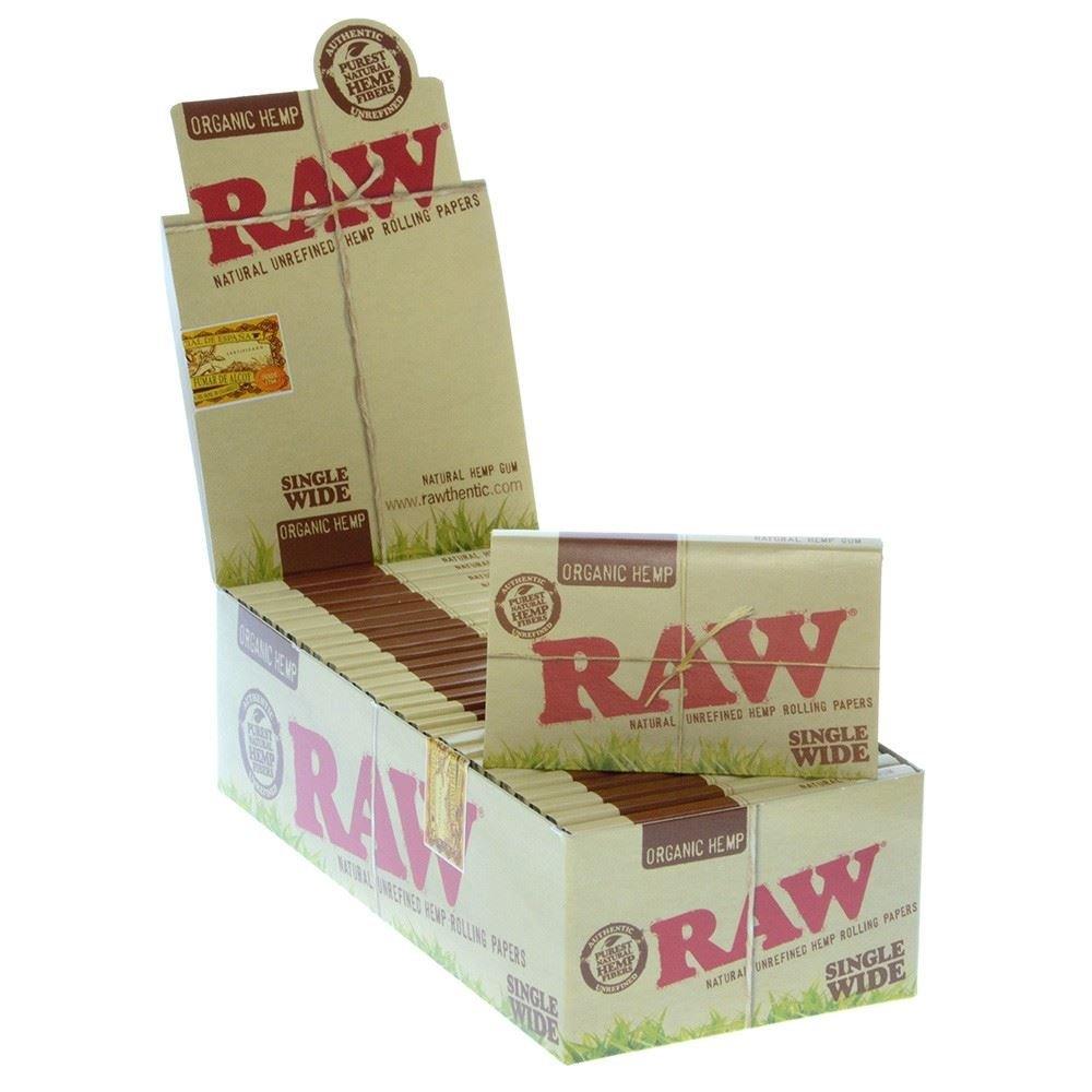 Raw Organic Hemp Single-Wide Double Rolling Paper (Box of 25) - Quecan