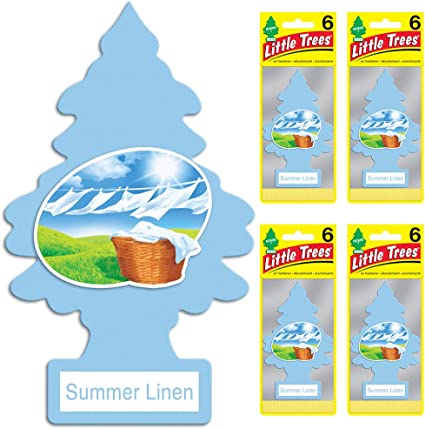 Little Trees Car Air Freshener (Pack of 24) Summer Linen - Quecan