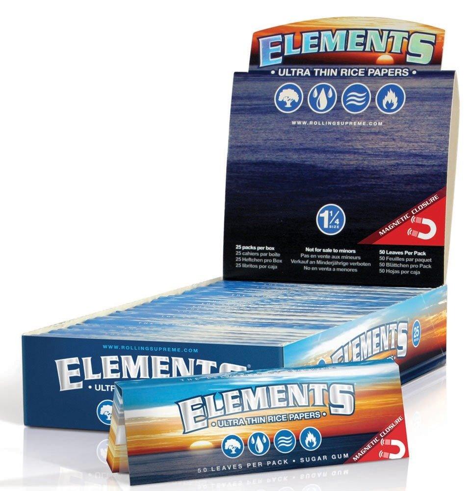 Elements Ultra Thin Rice 1 1/4 - Rolling Paper (Box of 25) - Quecan
