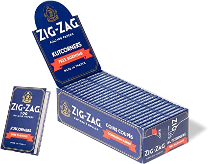 Zig-Zag Rolling Paper Blue - KutCorners (Box of 25) - Quecan