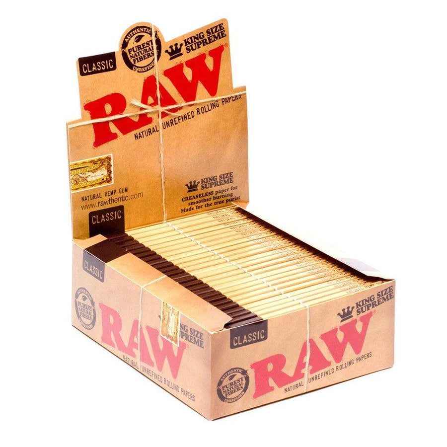 Raw Classic Supreme King-Size Slim Rolling Paper (Box of 24) - Quecan