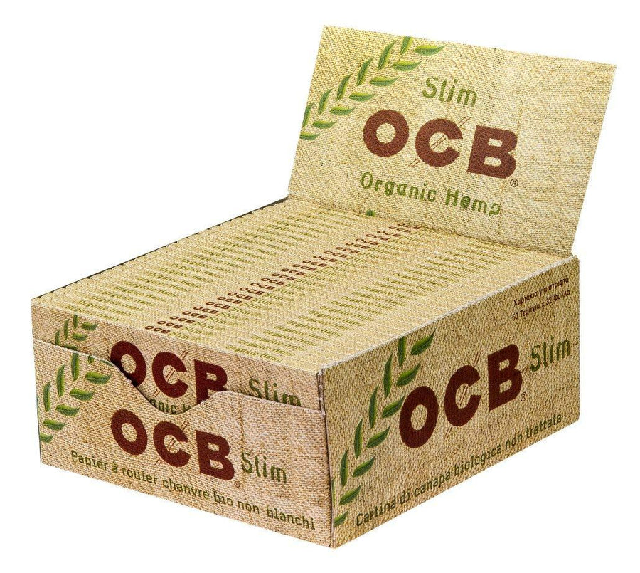 OCB Organic Hemp Slim Rolling Paper (Box of 50 Booklets) - Quecan