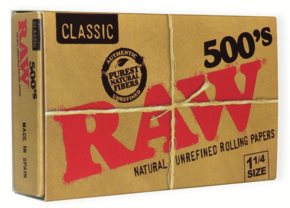 Raw Classic 1 1/4 500's Rolling Paper (Box of 20) - Quecan