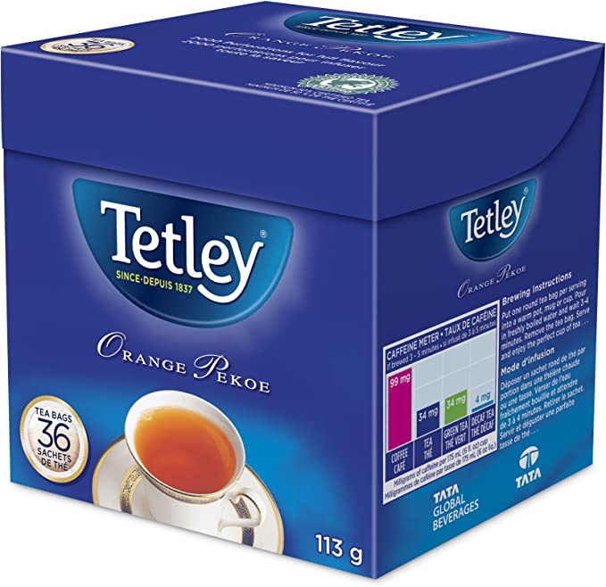 Tetley Orange Pekoe Tea (36 Tea Bags) - Quecan