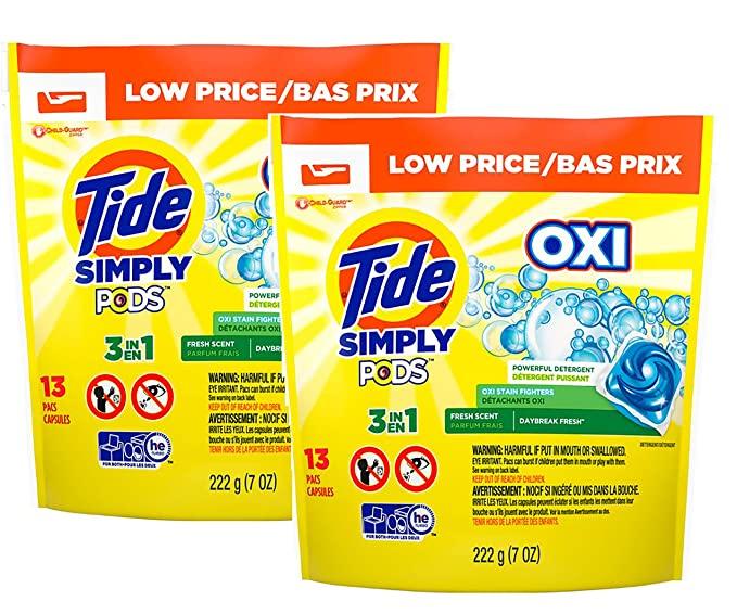 Tide Simply Daybreak Fresh Detergent Pods (Pack of 13) - Quecan