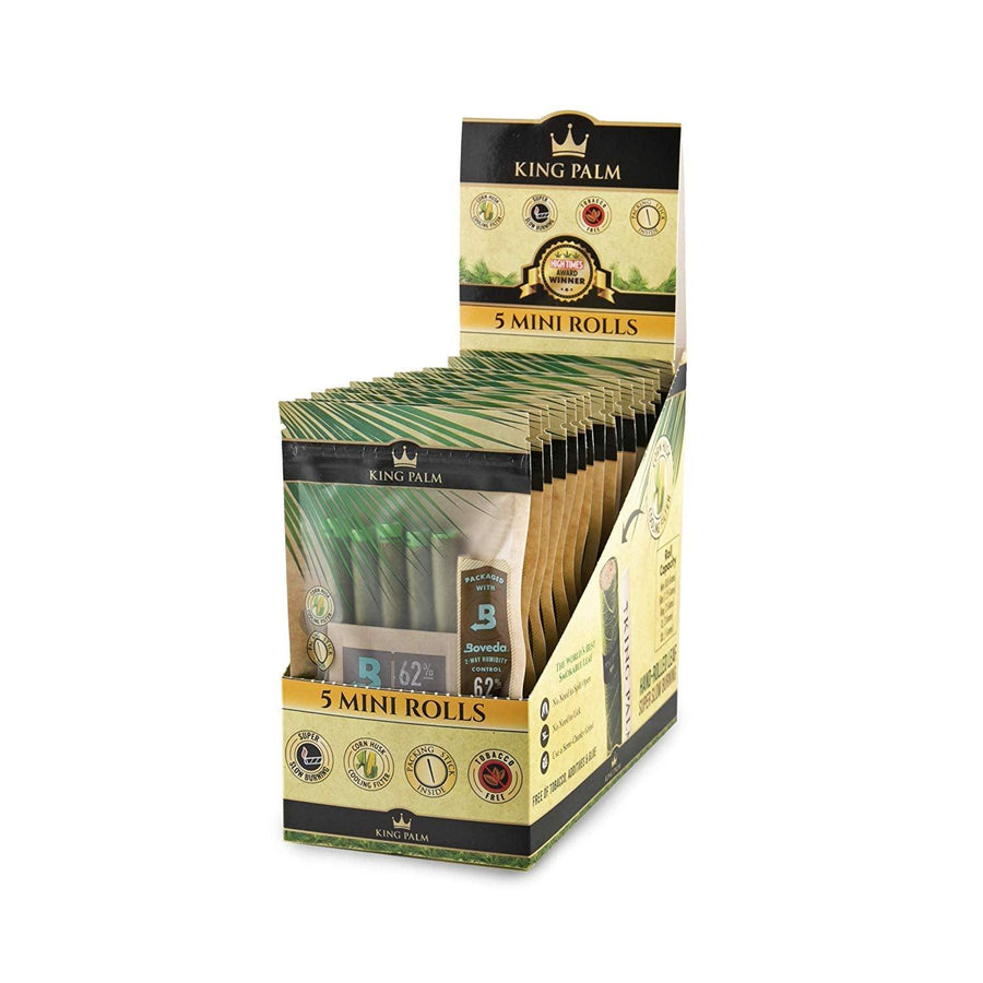 King Palm 5 Mini Size Rolls w/ Boveda (Box of 15) - Quecan
