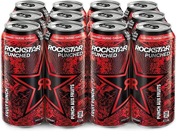 Rockstar Punched Energy - Fruit Punch(12 x 473ml) (Can Dep) - Quecan