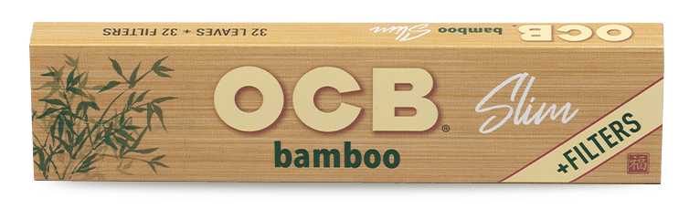 OCB Bamboo Slim Rolling Paper + Filters (Box of 32 Booklets + Filters) - Quecan