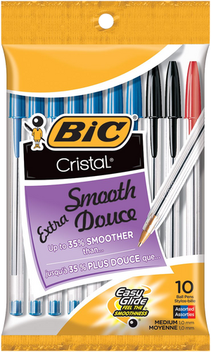 Bic  Cristal Extra Smooth Pen (Pack of 10) - Quecan