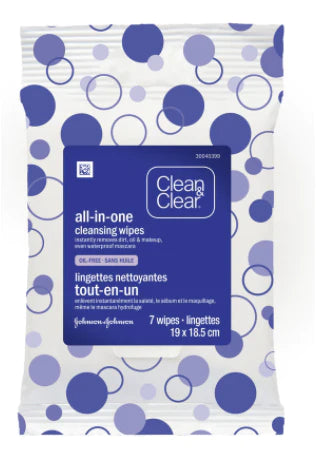 Clean & Clear All-in-One Cleansing Wipes (Pack of 7) - Quecan