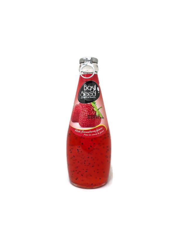 Basil Seed Juice - Strawberry Flavor (12 x 290ml) - Quecan