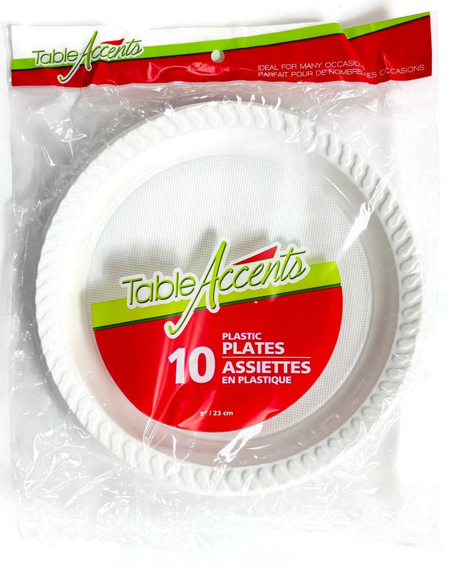 Table Accents - Plastic Plates (10 x 9'') - Quecan