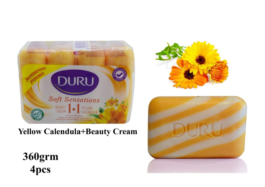 Duru Soft Sensations Beauty Cream 1+1 360g Yellow Calendula (Pack of 4) - Quecan